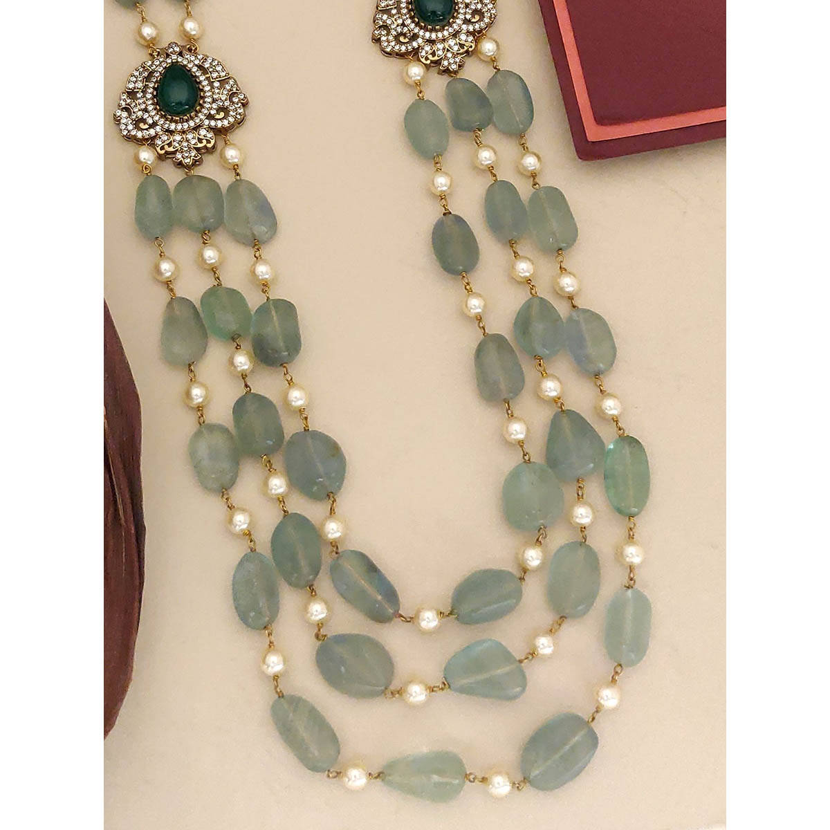Abdesigns Sophisticated Gold Plated Jaipuri Beads Studded Necklace