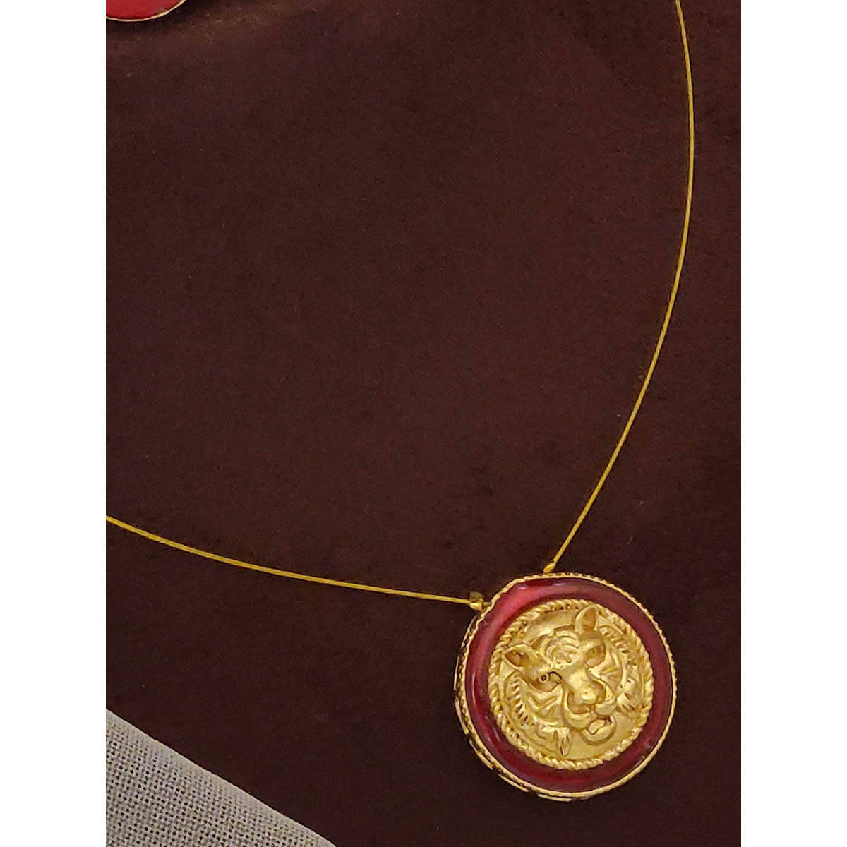 Abdesigns Elegant Red Gold Plated Jewellery Set