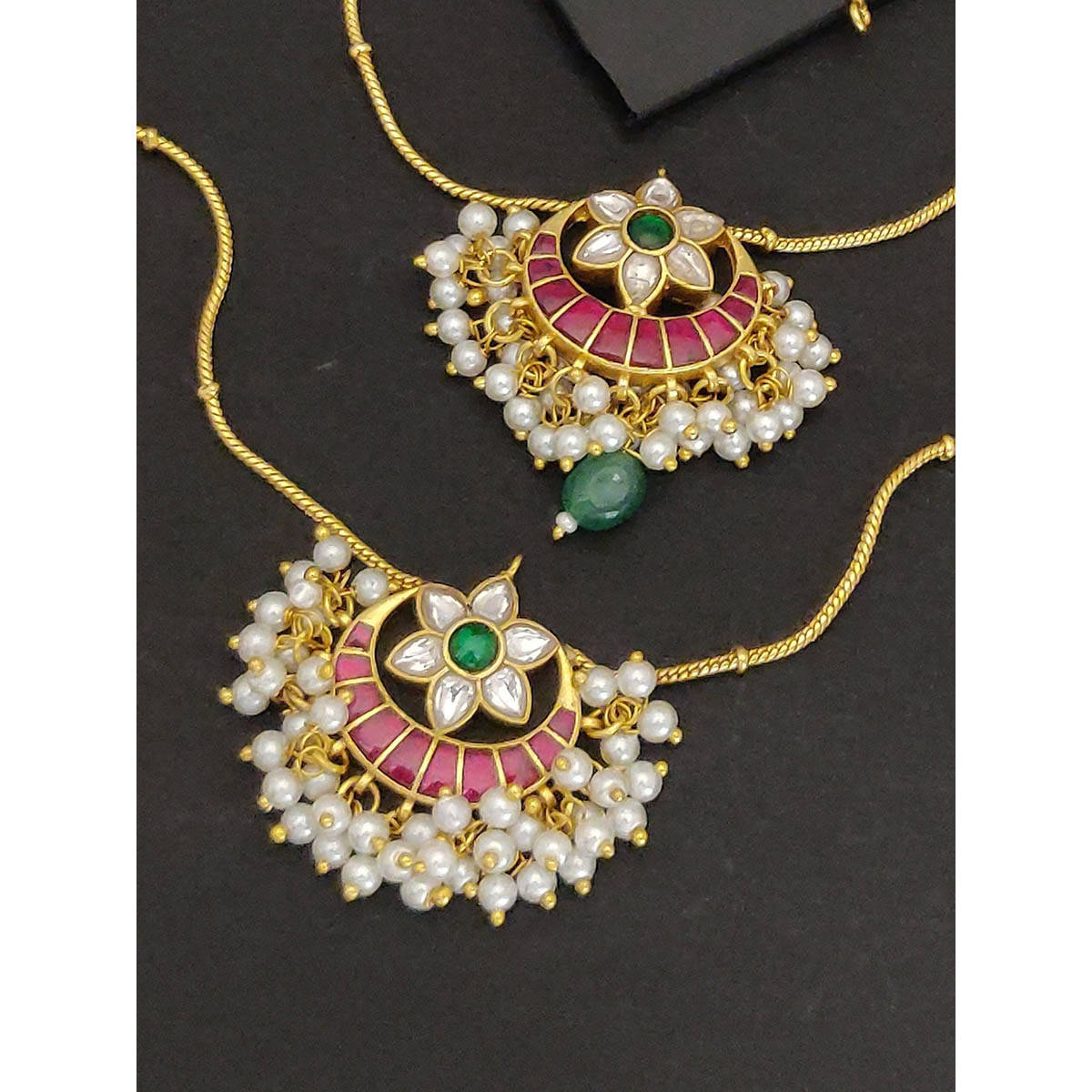 Abdesigns Enchanting Pachi Kundan Gold Plated Anklet