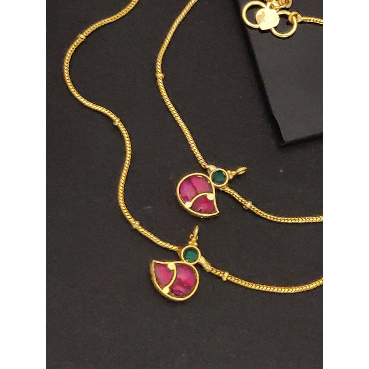Abdesigns Enchanting Kundan Duck Gold Plated Anklet