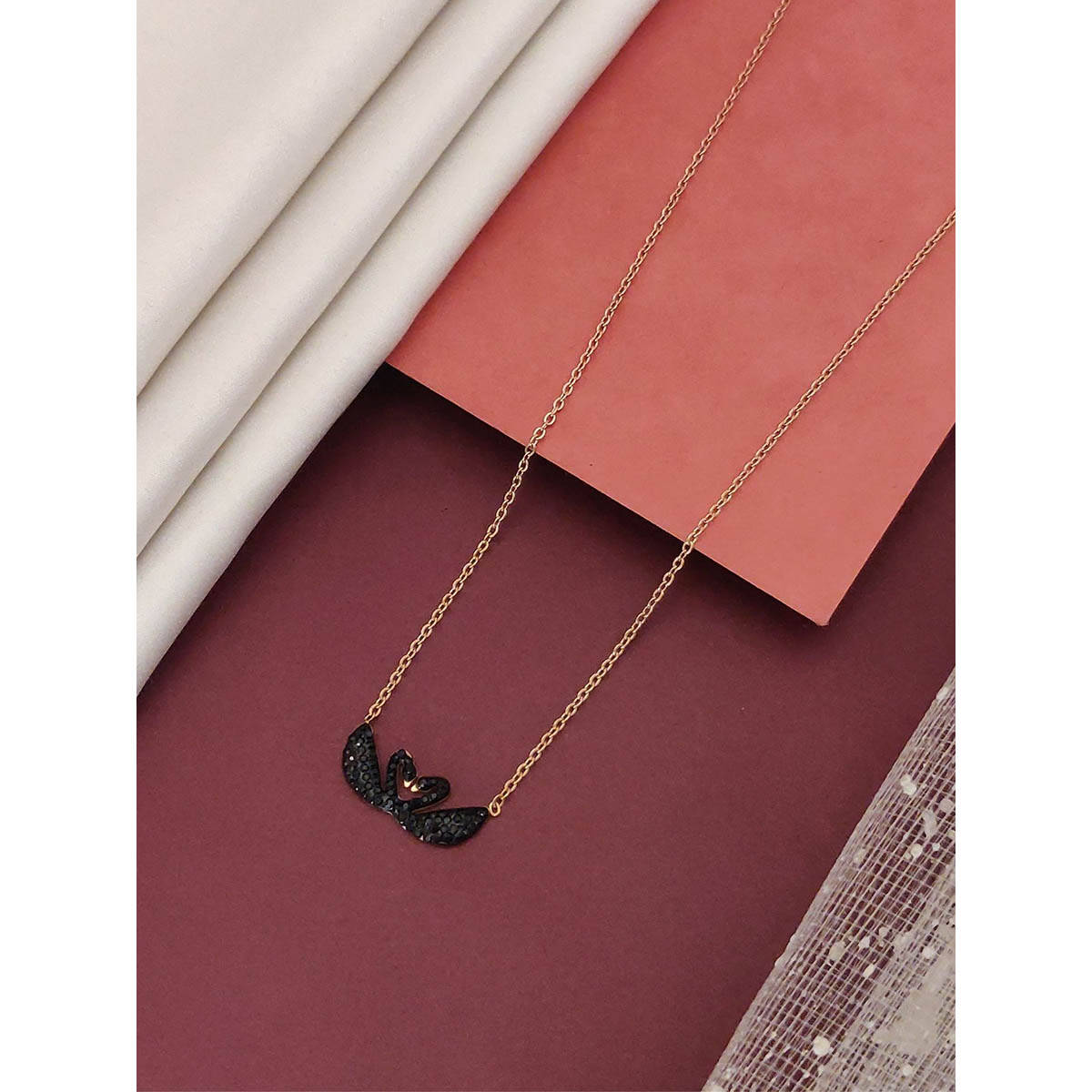 Abdesigns Magnificent Rose gold Plated Swan Necklace
