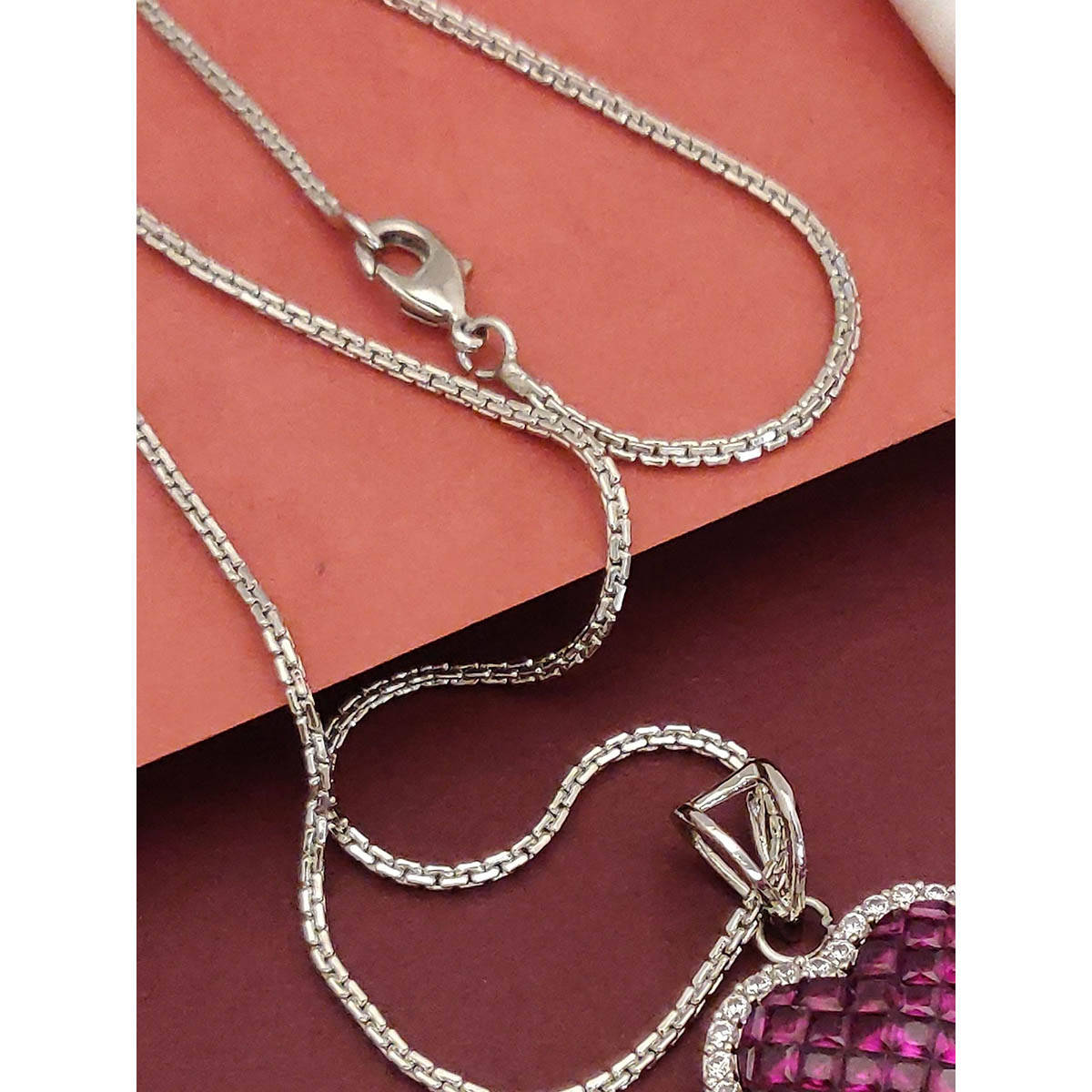Abdesigns Sophisticated Silver Plated American Diamond Studded Necklace