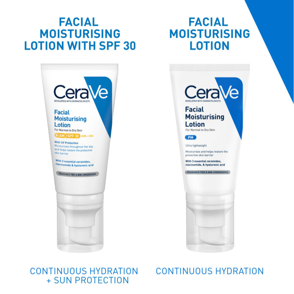 CeraVe AM Facial Moisturizer With Sunscreen SPF 30 UVB + UVA, Dermatologist Recommended Day Cream (50 g)