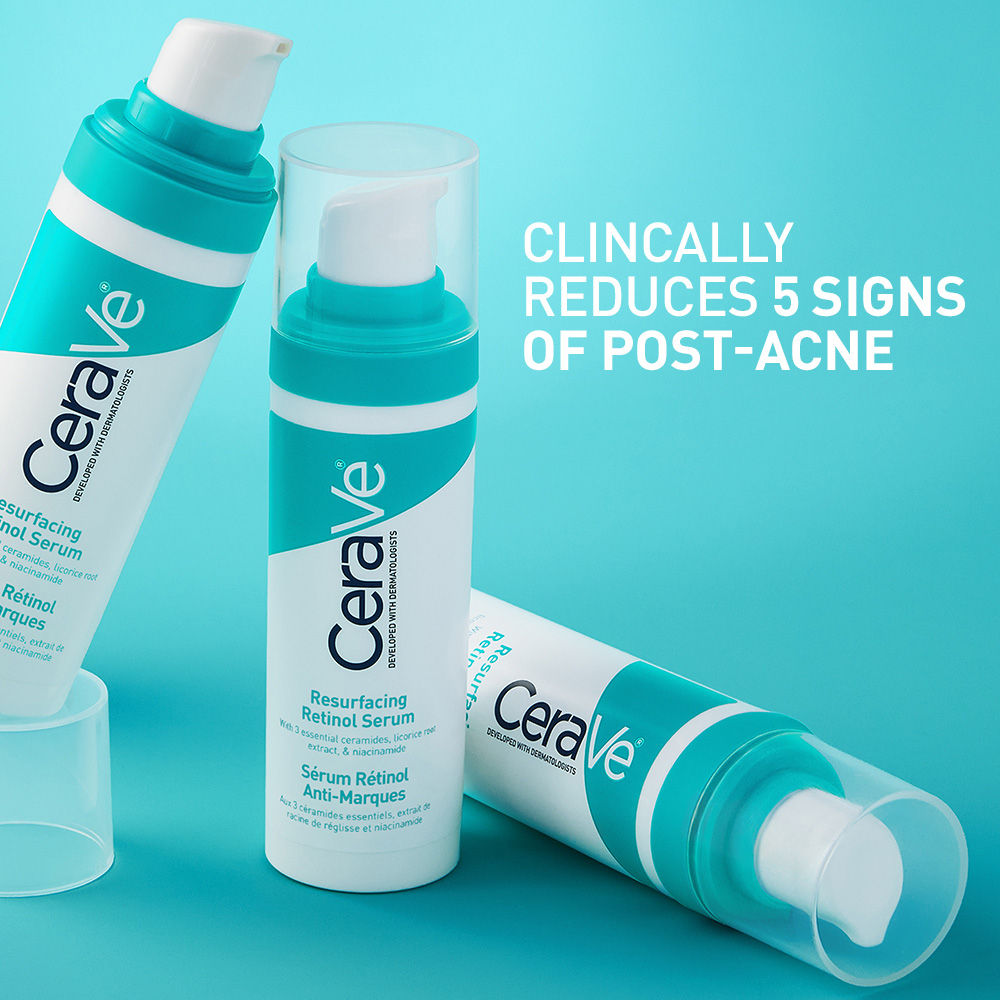 CeraVe Resurfacing Retinol Serum, Reduces Acne Marks with Licorice Root Extract & Niacinamide (30ml)