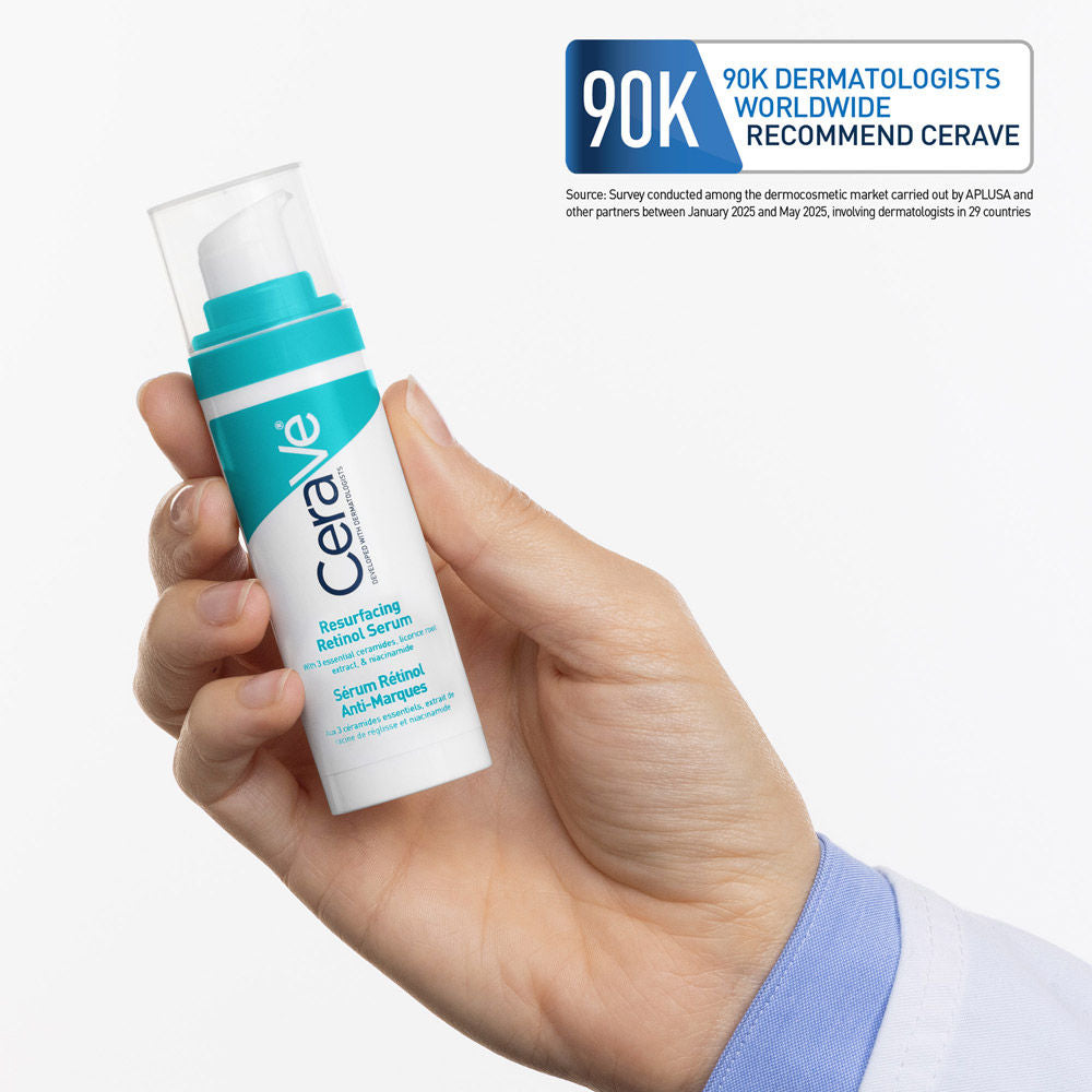 CeraVe Resurfacing Retinol Serum, Reduces Acne Marks with Licorice Root Extract & Niacinamide (30ml)