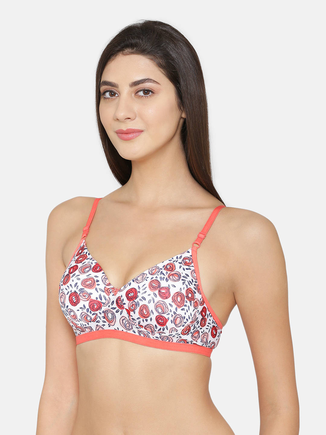 Abelino Printed Lightly Padded Push-up Bra - Red (36B) · 36B
