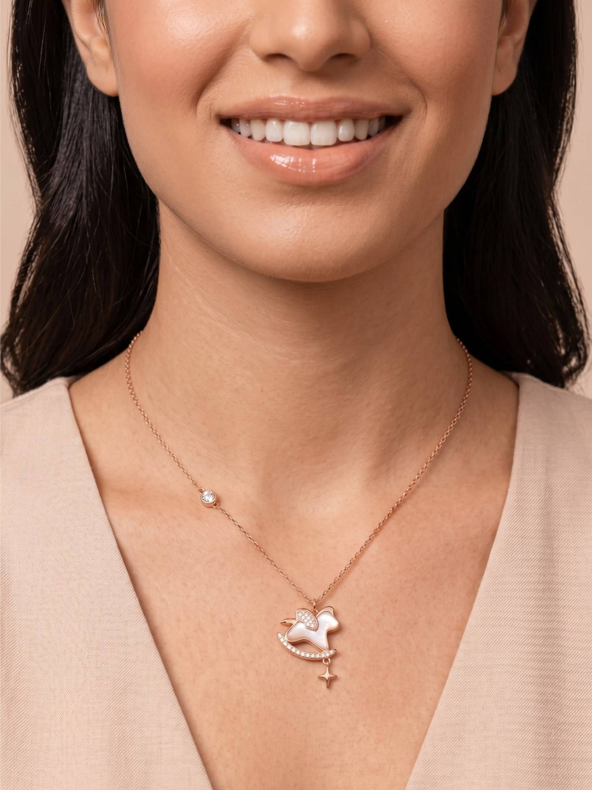 925 SILLER 925 Pure Silver White Butterfly Charm Necklace