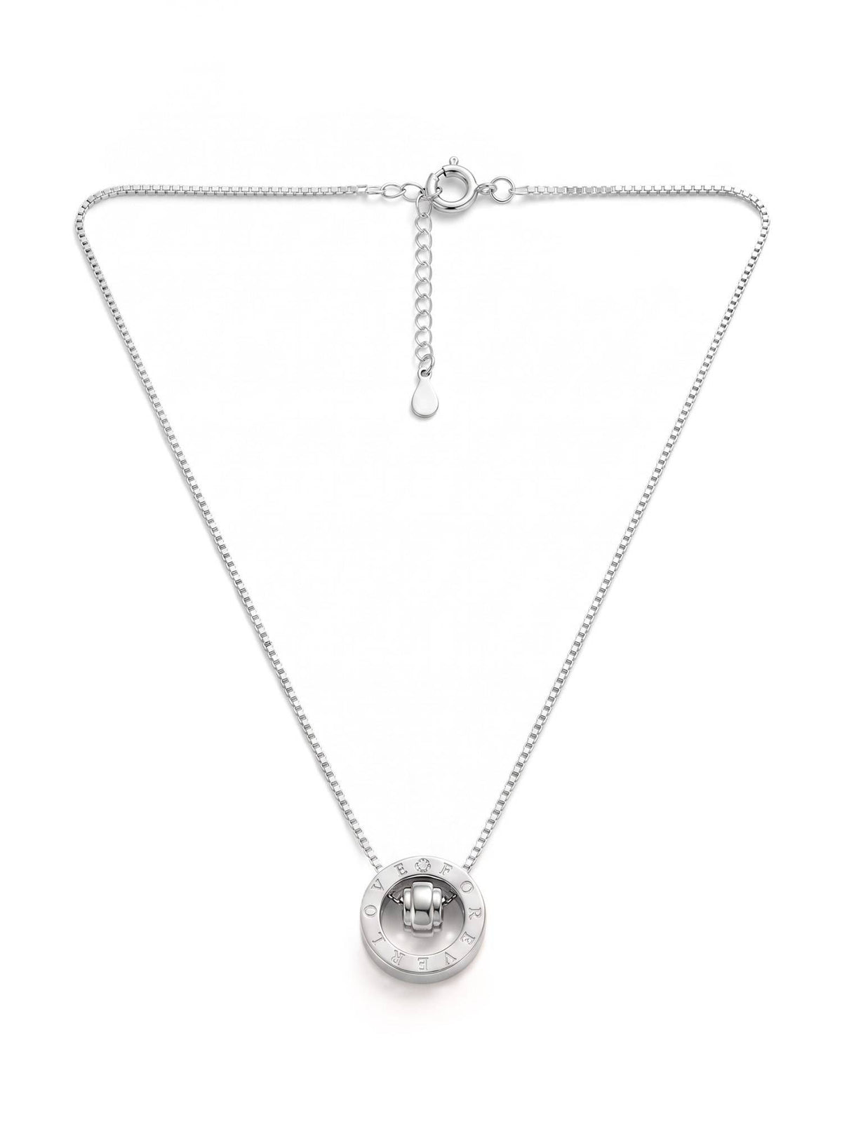 925 SILLER 925 Pure Silver Eternal Orbit Circle Necklace