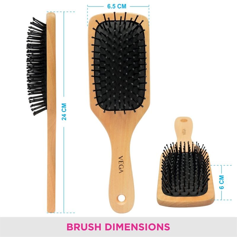 VEGA - Wooden Bristle Paddle Brush - (E2-PBS)