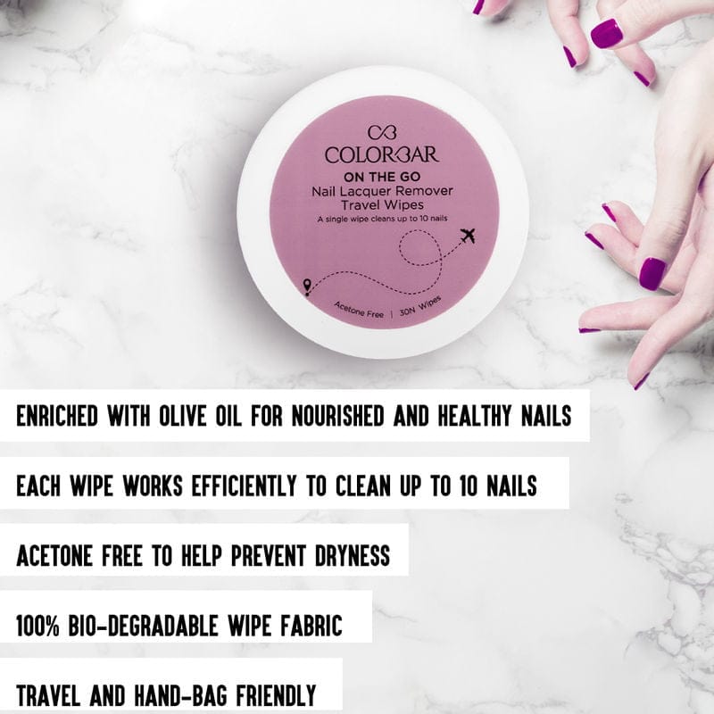 Colorbar - On The Go Nail Lacquer Remover Wipes Rainbow Bouquet (30 Wipes)
