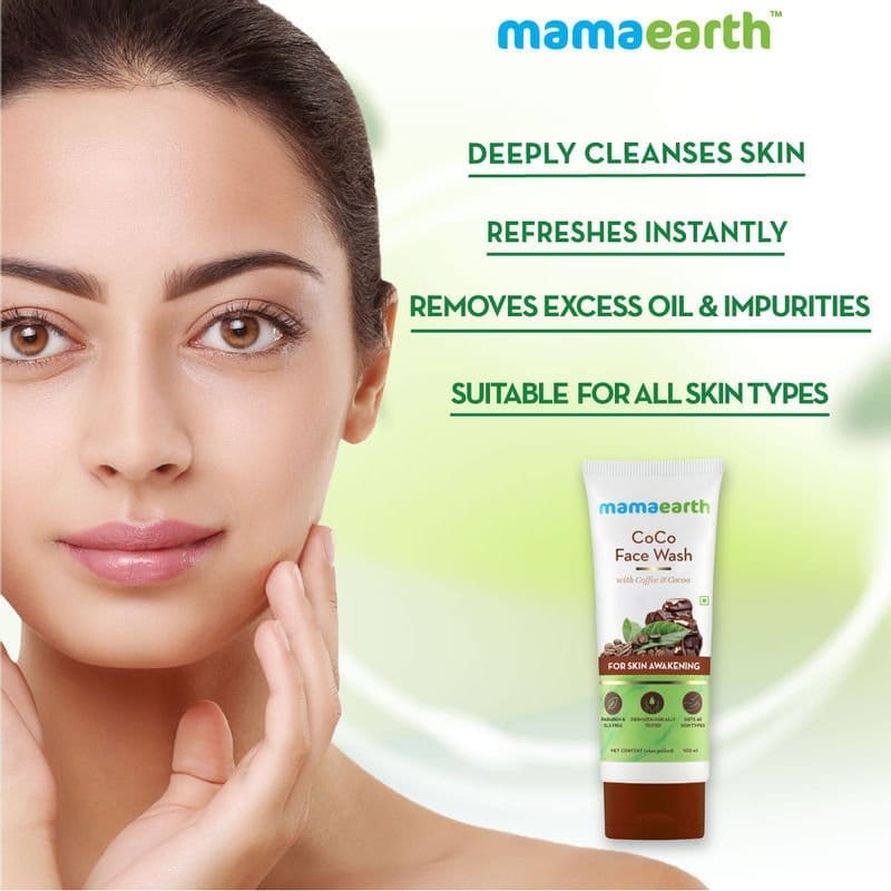 Mamaearth CoCo Facewash, With Coffee & Cocoa For Skin Awakening (100mL)