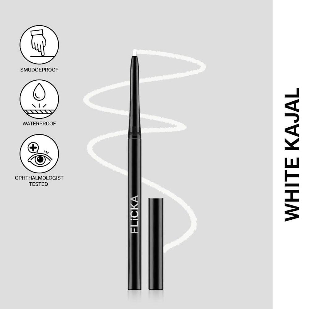 Flicka Breathtaking Eye Kajal Intense Long Lasting (02 - White) 0.25 g