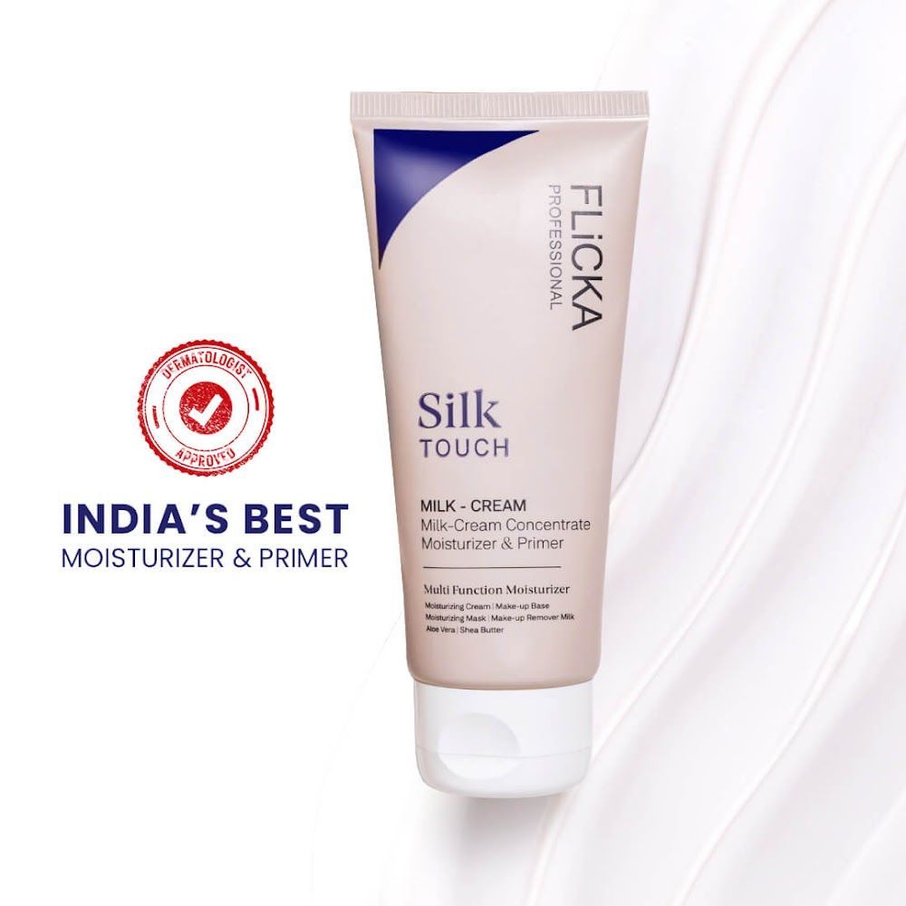 Flicka Silk Touch 3-In-1 Moisturizer Primer And Sun Care Dermatologically Tested And Minimize Pores 60gm