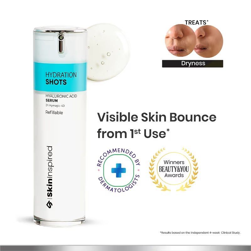 SkinInspired Hydration Shots 30ml Serum with Hyaluronic Acid, Collagen, Ceramides for Deep Hydration, Fine lines & wrinkles 30 ml