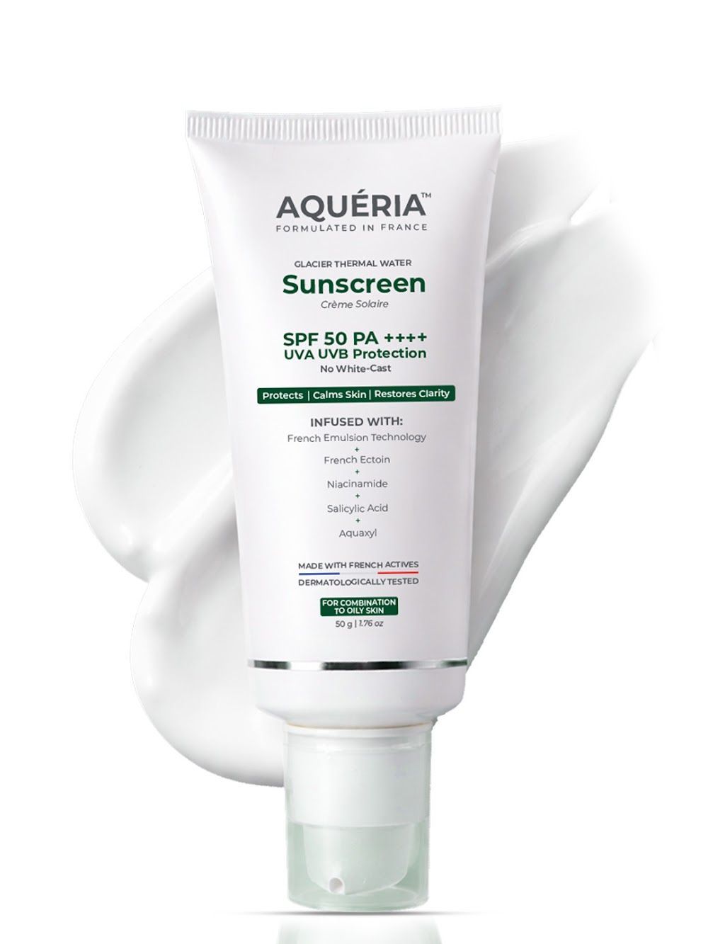 Aqueria Oil Control Multi-Active French Sunscreen | In-Vivo/In- Vitro Tested | 15g