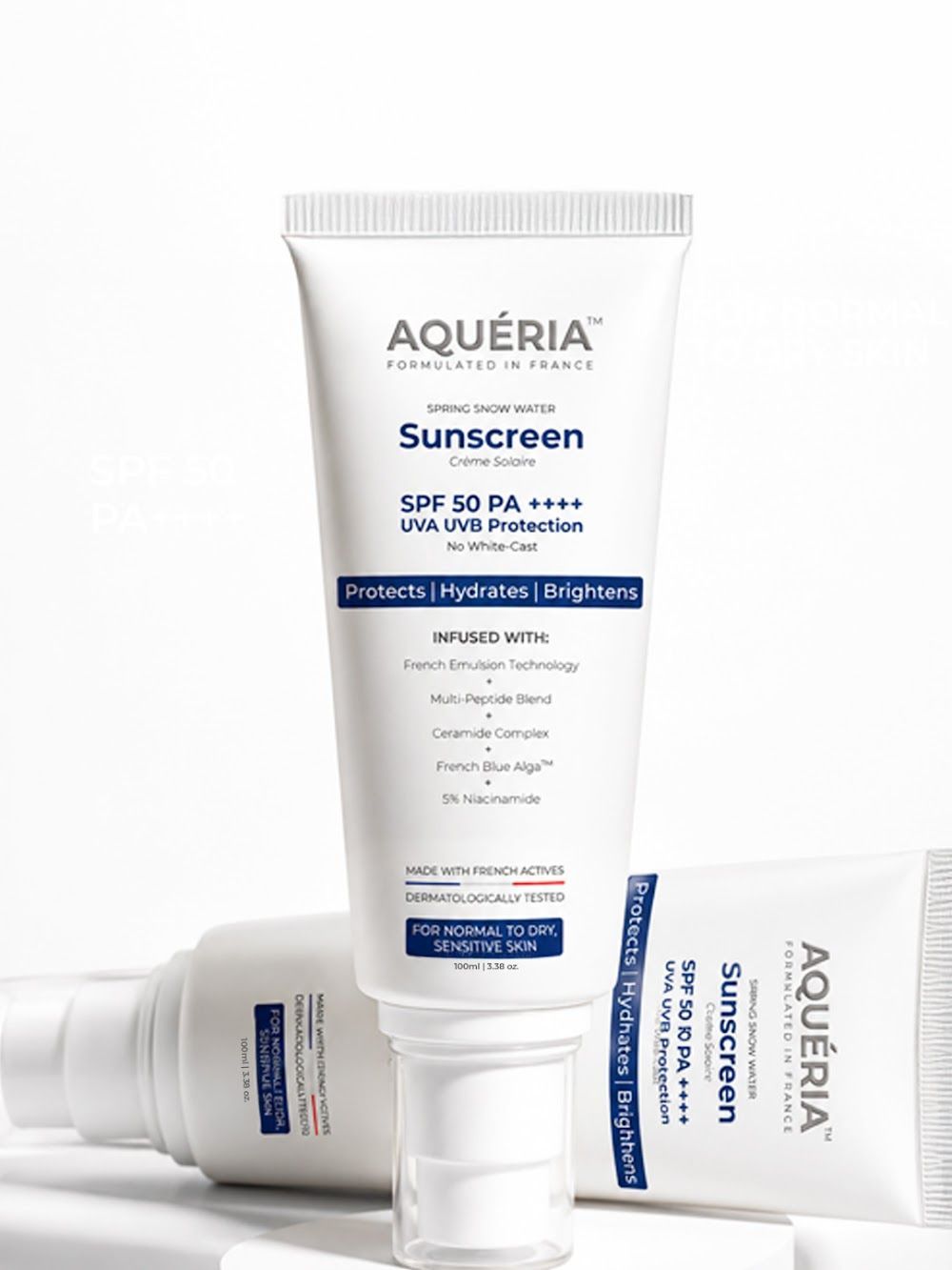 Aqueria Brightening & Moisturizing French Sunscreen | In-Vivo/In-Vitro Tested | 15g