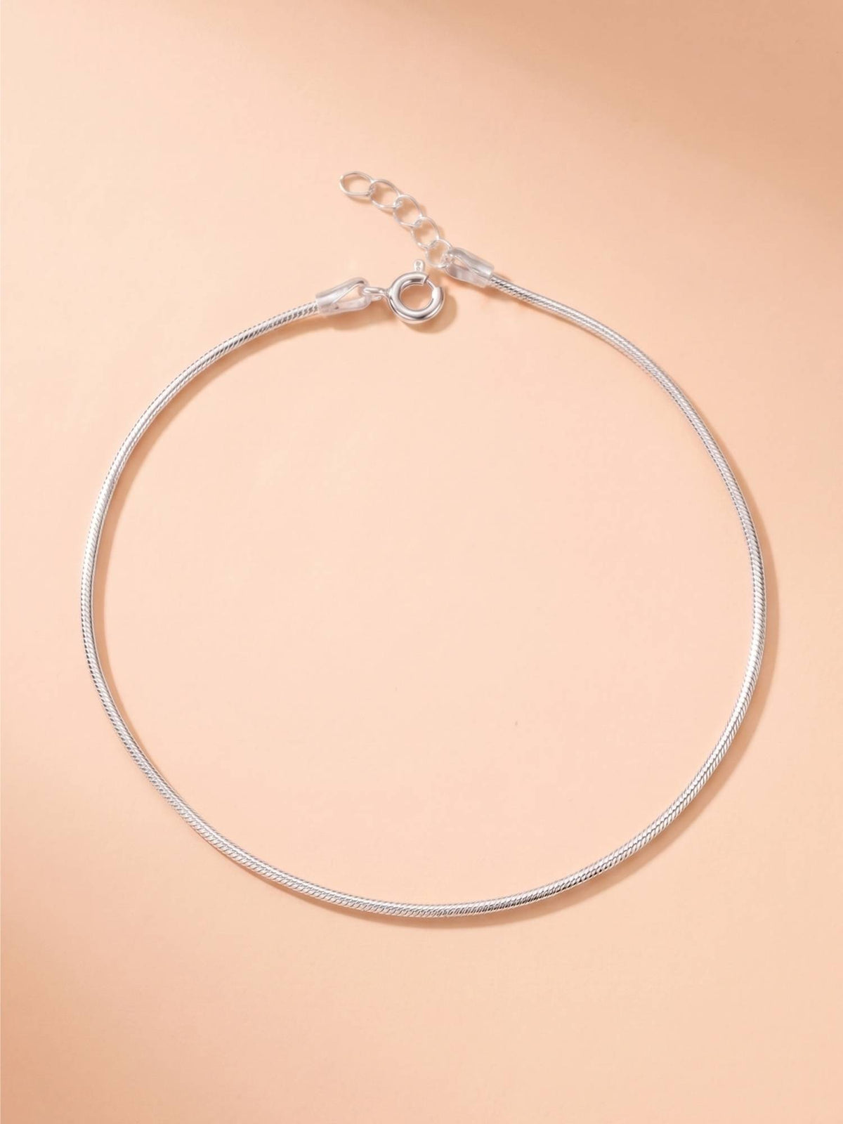 925 SILLER Pure Silver Classic Minimalist Silver Snake Chain Anklet