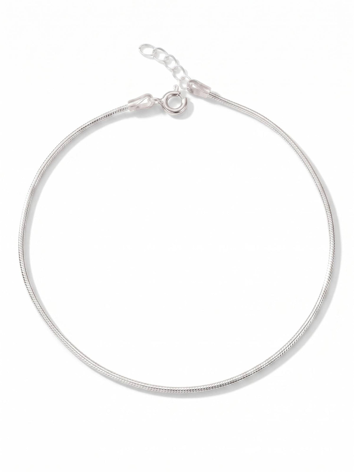 925 SILLER Pure Silver Classic Minimalist Silver Snake Chain Anklet