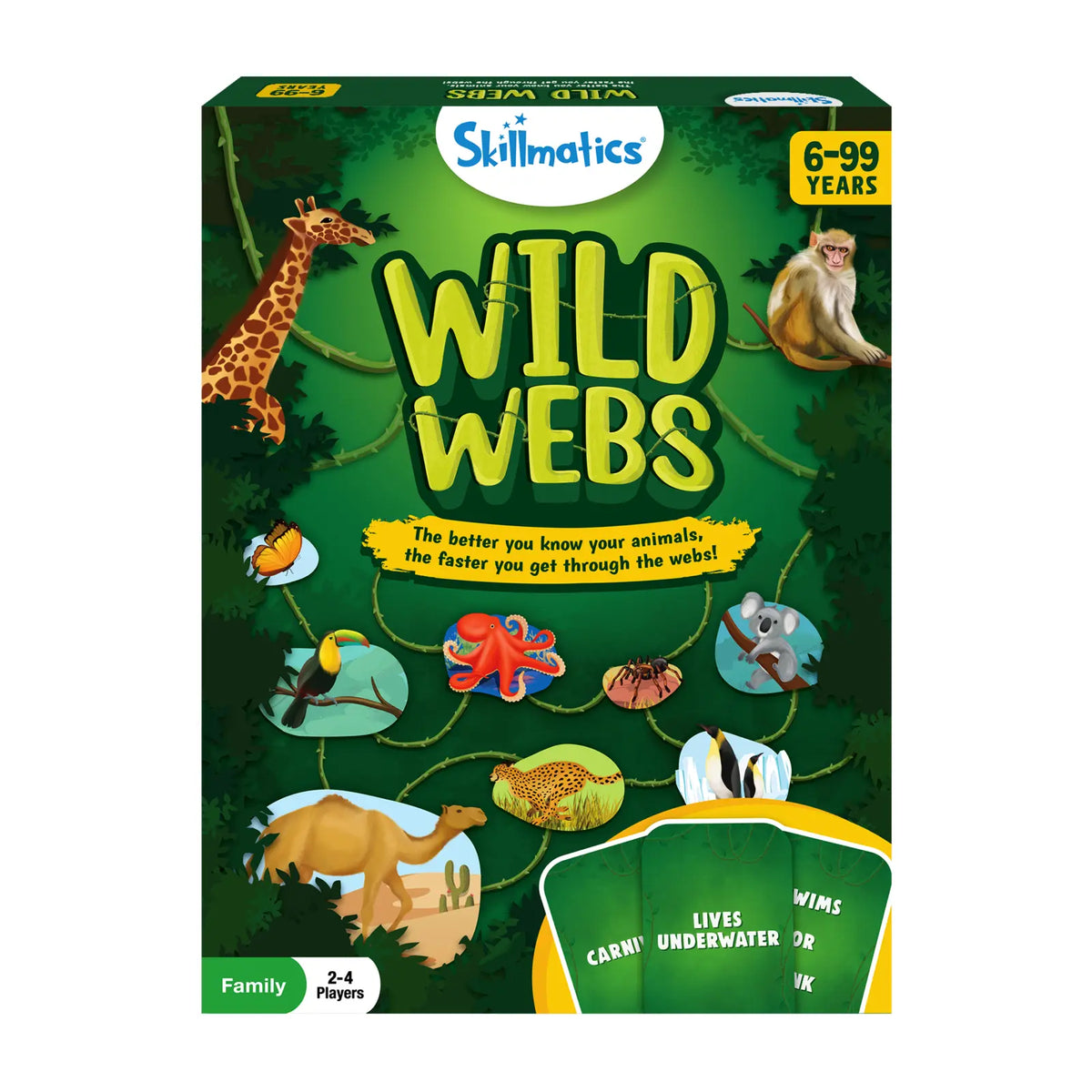 Skillmatics Wild Webs | Animal Learning Board Game (ages 6+)
