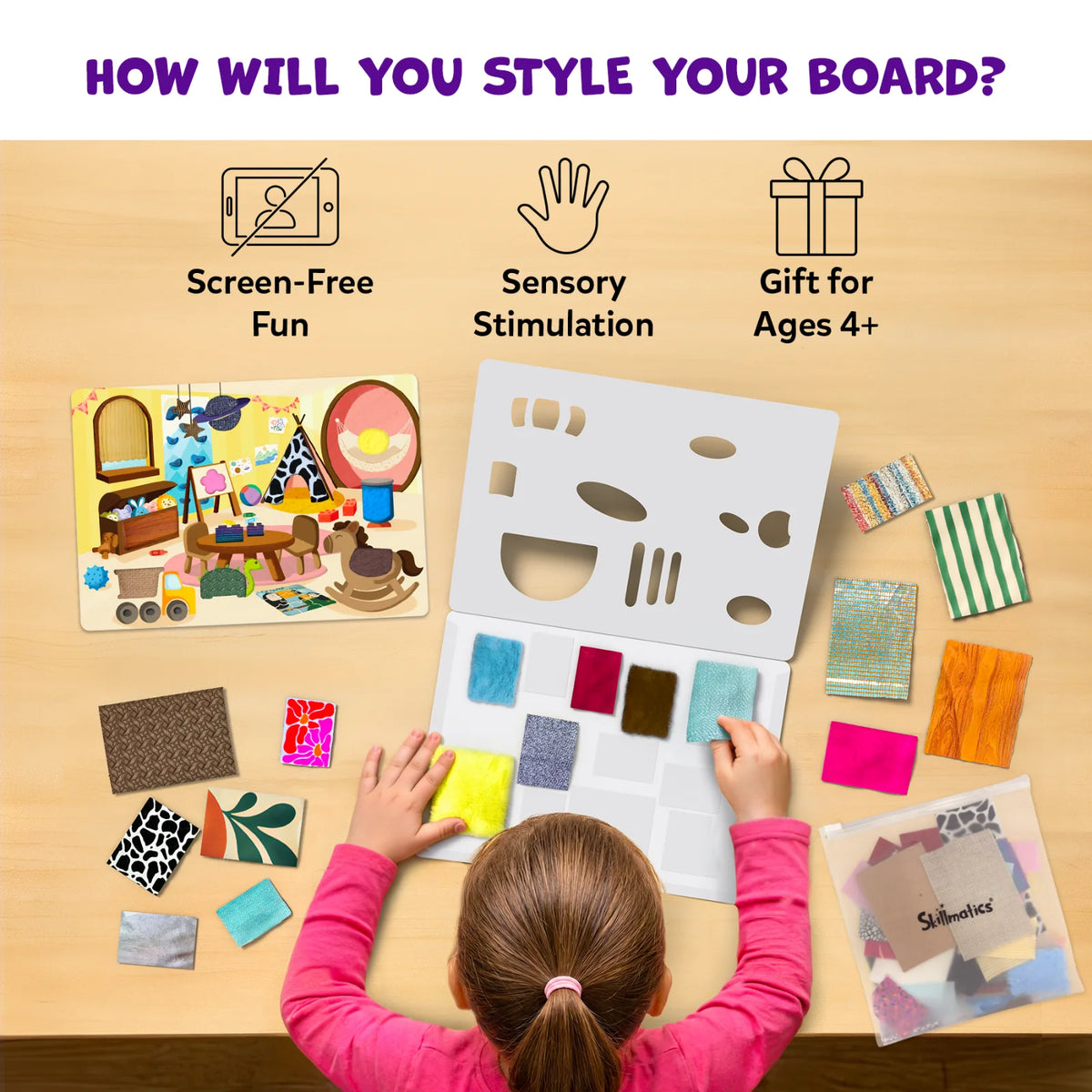 Skillmatics Fab Tabs: Design Your Dream Home | Tactile & Sensory Fabric Art (ages 4+)