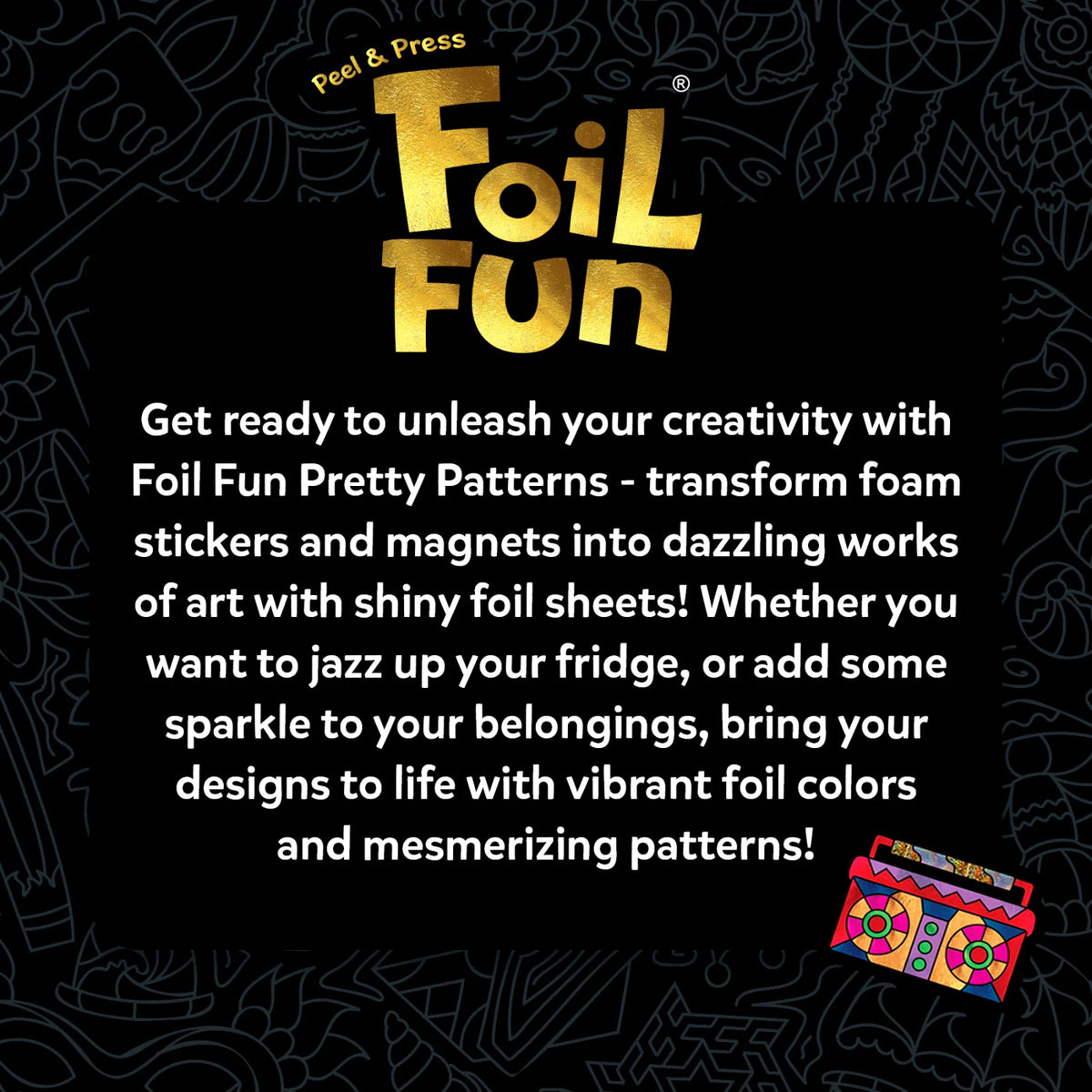 Skillmatics Foil Fun Pretty Patterns | No Mess Art Kit (Ages 7+)