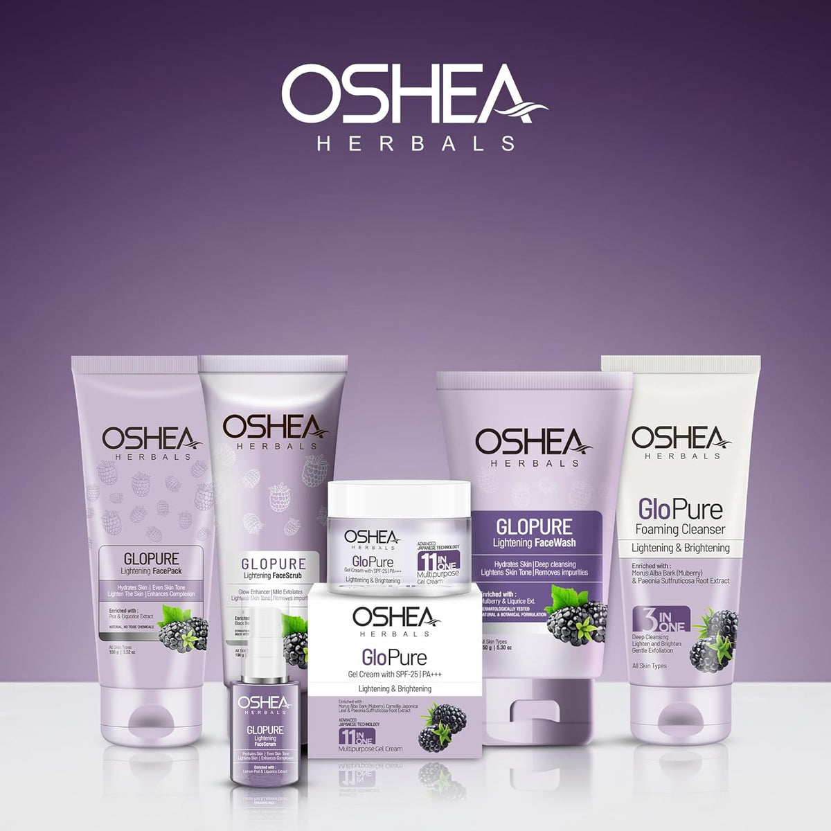 Oshea Herbals Glopure Brightening Face Serum for Men & Women | Reduces Darkspots & Pigmentations | Boosts Hydration & Natural Glow | Enriched with Lemon Peel &