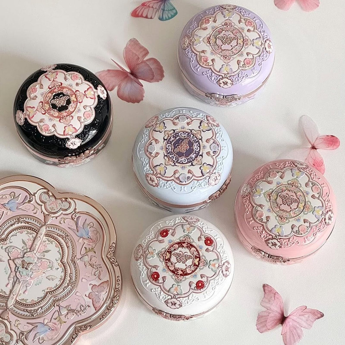 Flower Knows Butterfly Cloud Collar Rouge Box Blush Duo 05 Pearwood