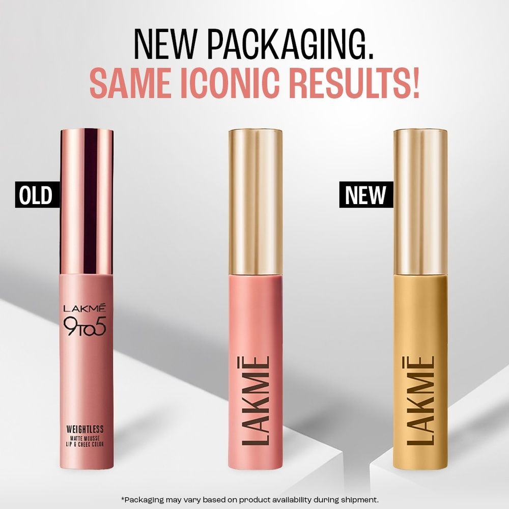 Lakme 9 To 5 Double Duty Lip & Cheek Mousse Matte Lipstick & Soft Blush For Dewy Look, Blush Velvet
