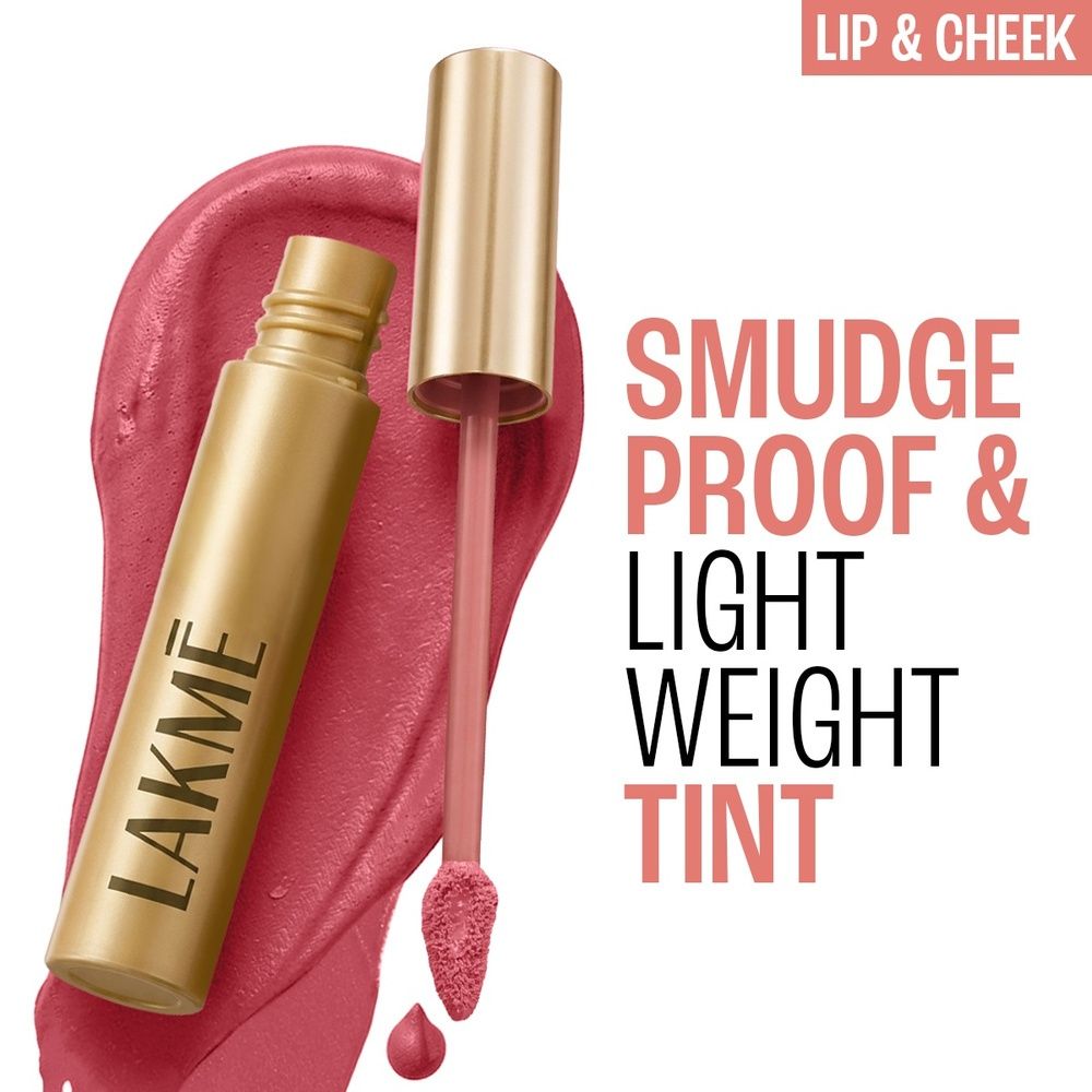 Lakme 9 To 5 Double Duty Lip & Cheek Mousse Matte Lipstick & Soft Blush For Dewy Look, Rose Touch