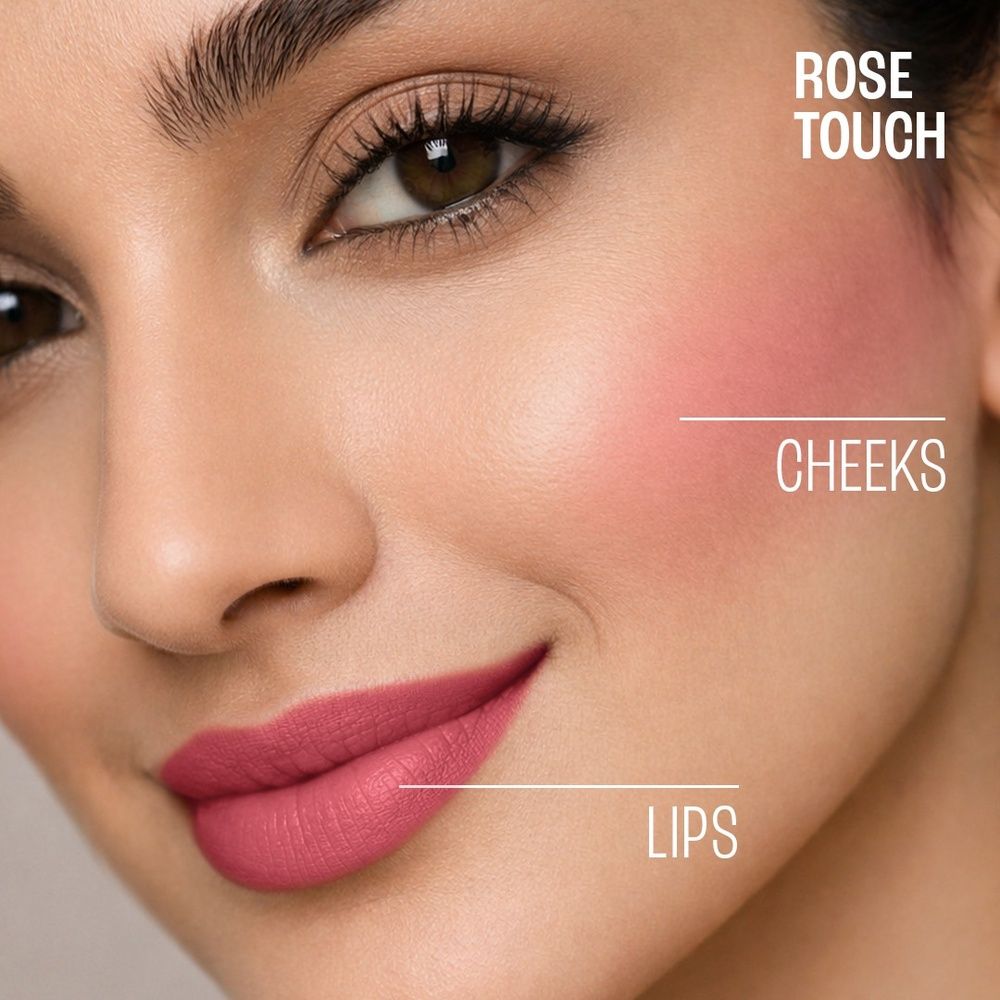 Lakme 9 To 5 Double Duty Lip & Cheek Mousse Matte Lipstick & Soft Blush For Dewy Look, Rose Touch