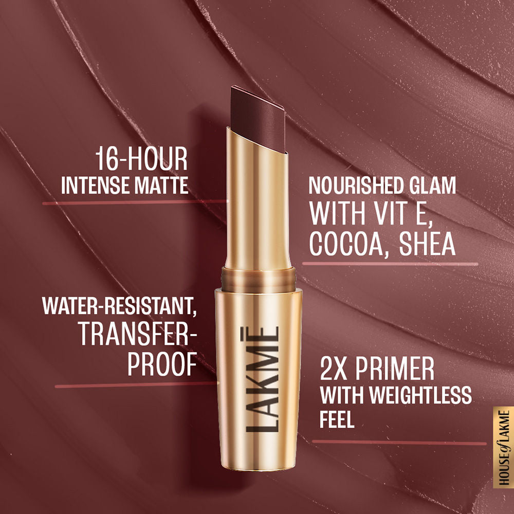 Lakme 9 To 5 Powerplay Priming Matte Lipstick For 16Hr Intense Matte , MM3 Sangria Weekend