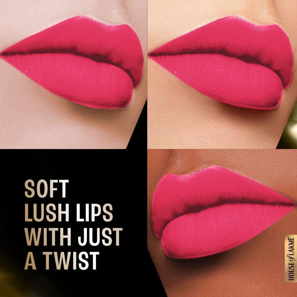 Lakme Forever Matte Lipstick, Made With French Rose Oil Extracts, Pink Charm