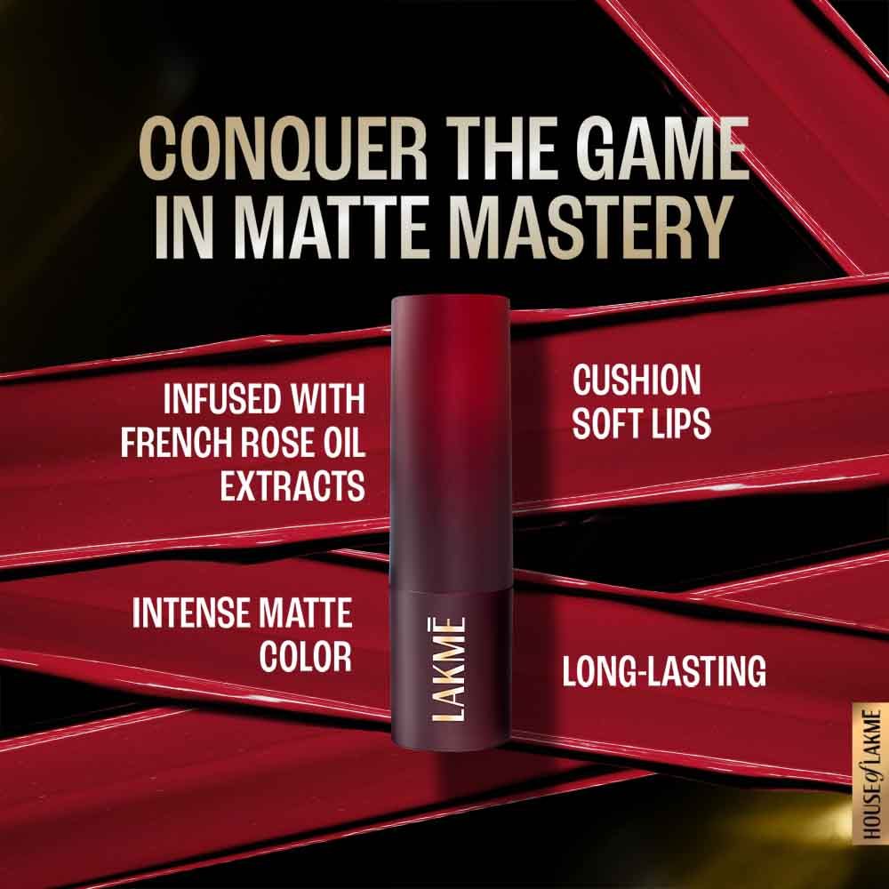 Lakme Forever Matte Lipstick, Made With French Rose Oil Extracts, Pink Charm