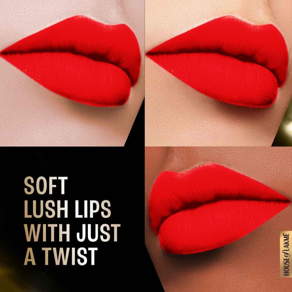 Lakme Forever Matte Lipstick, Made With French Rose Oil Extracts, Red Bombshell