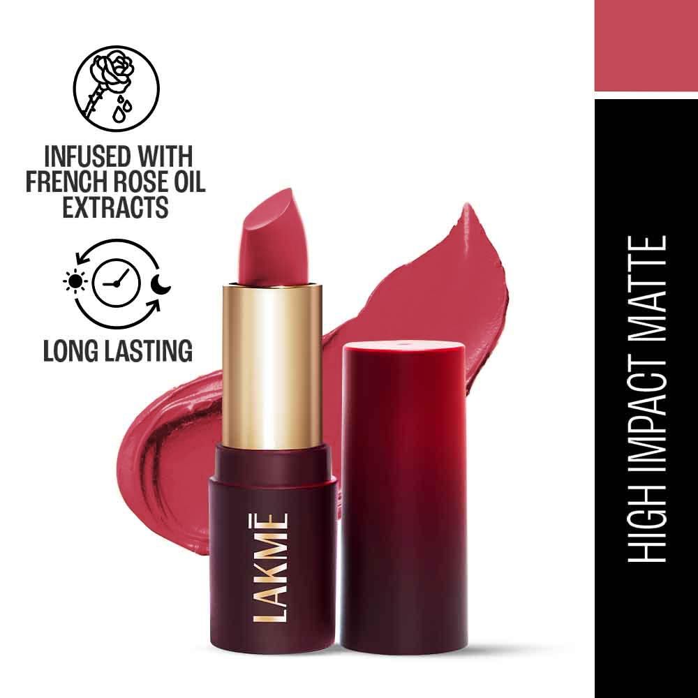 Lakme Forever Matte Lipstick, Made With French Rose Oil Extracts, Mauve Spice