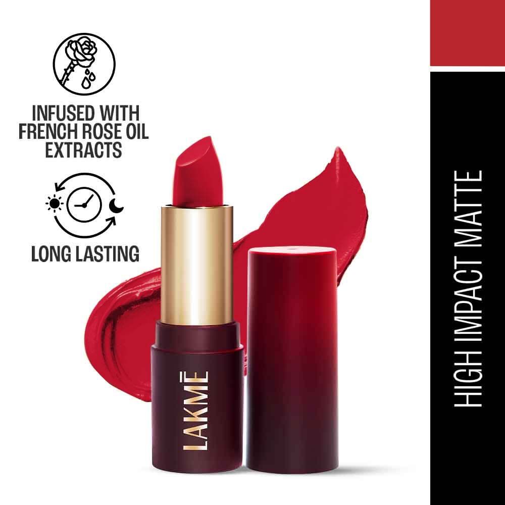 Lakme Forever Matte Lipstick, Made With French Rose Oil Extracts, Brown Buzz