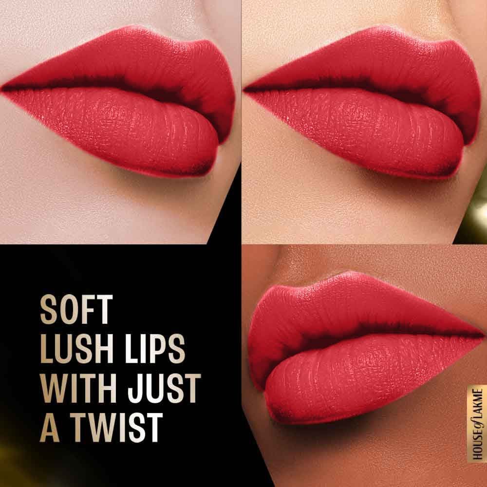 Lakme Forever Matte Lipstick, Made With French Rose Oil Extracts, Red Siren