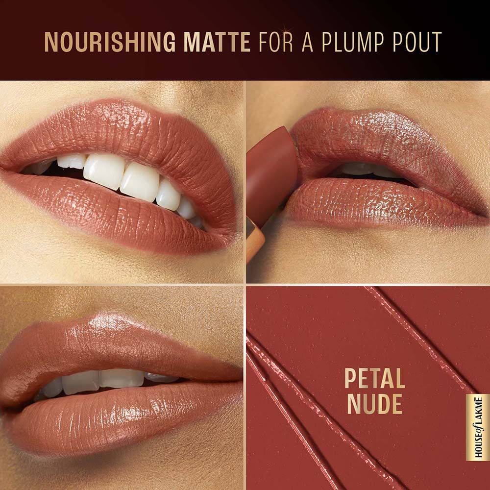 Lakme Ultimate Glam Satin Matte Lipstick For Luxurious Satin Matte Finish - Petal Nude