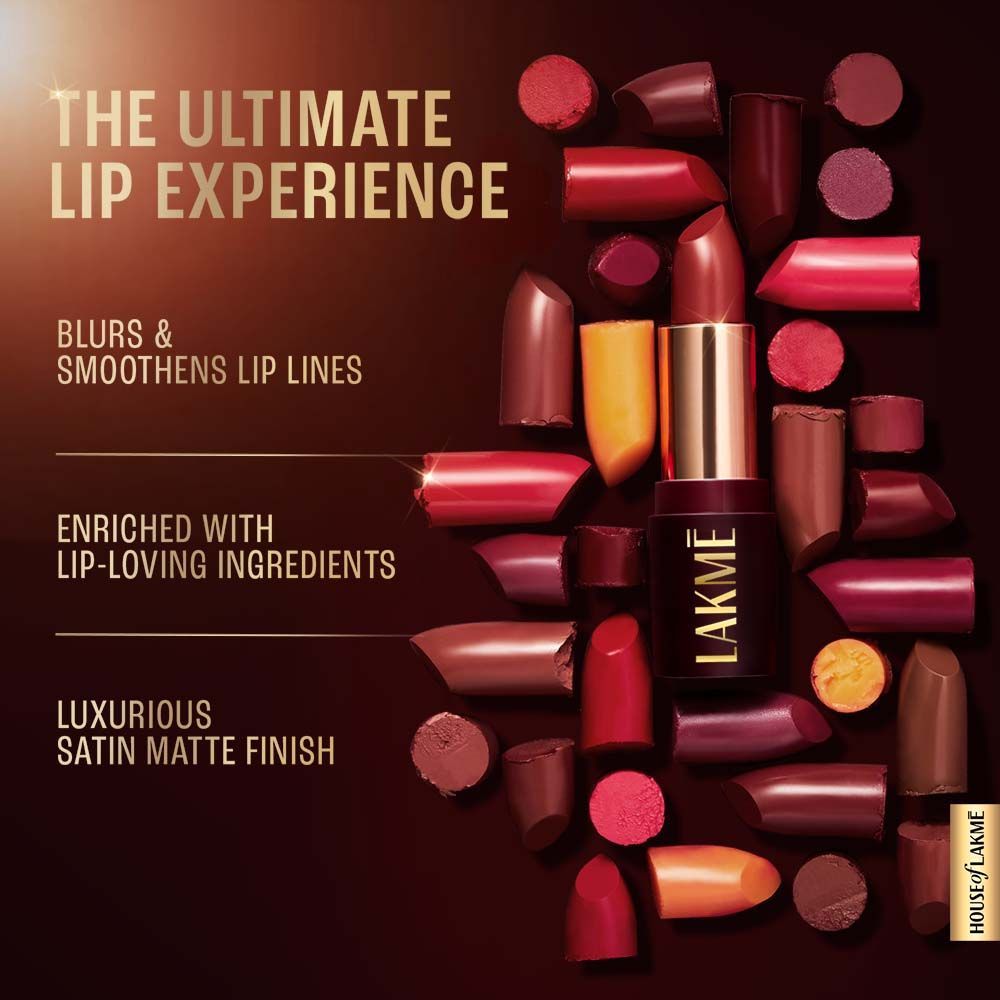 Lakme Ultimate Glam Satin Matte Lipstick For Luxurious Satin Matte Finish - Mauve Hue