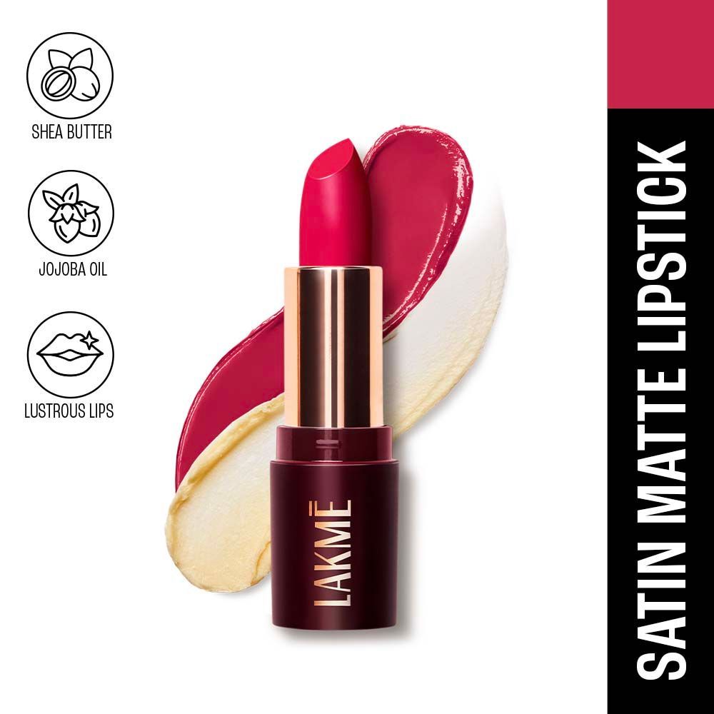 Lakme Ultimate Glam Satin Matte Lipstick For Luxurious Satin Matte Finish - Pink Bliss