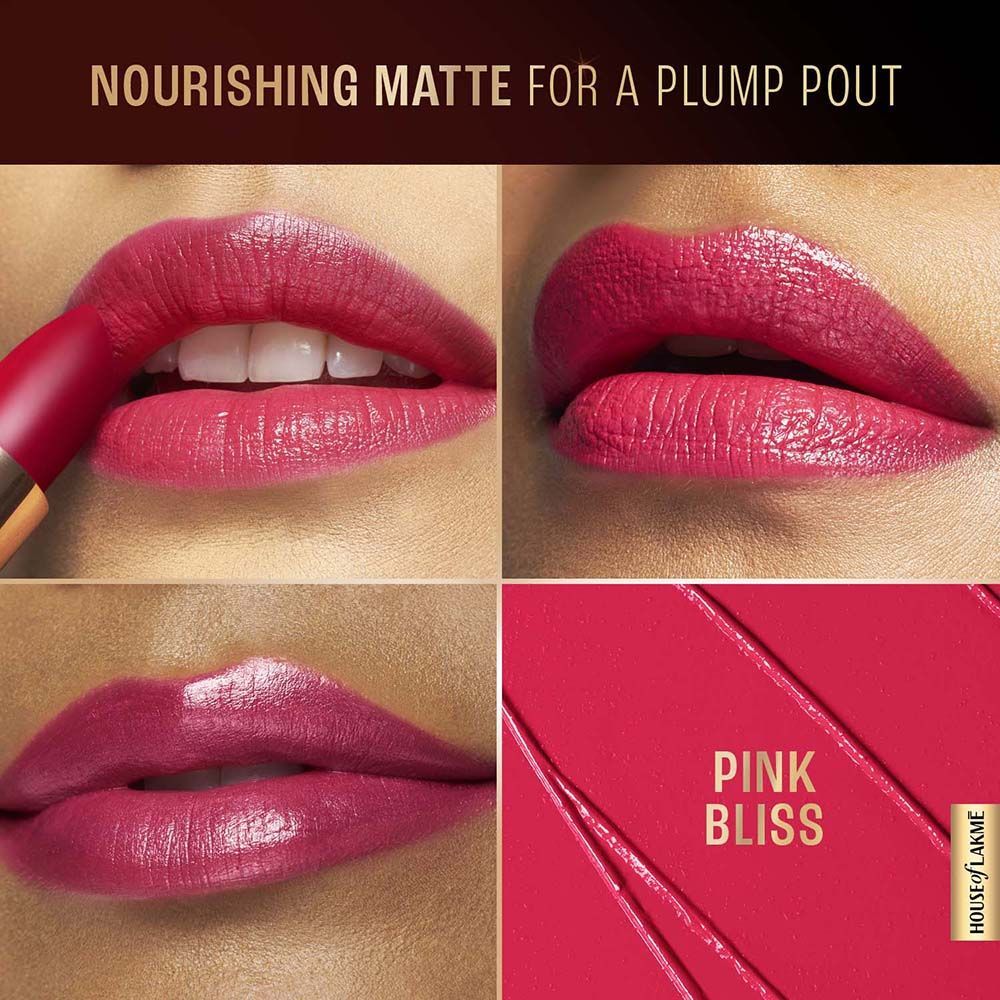 Lakme Ultimate Glam Satin Matte Lipstick For Luxurious Satin Matte Finish - Pink Bliss
