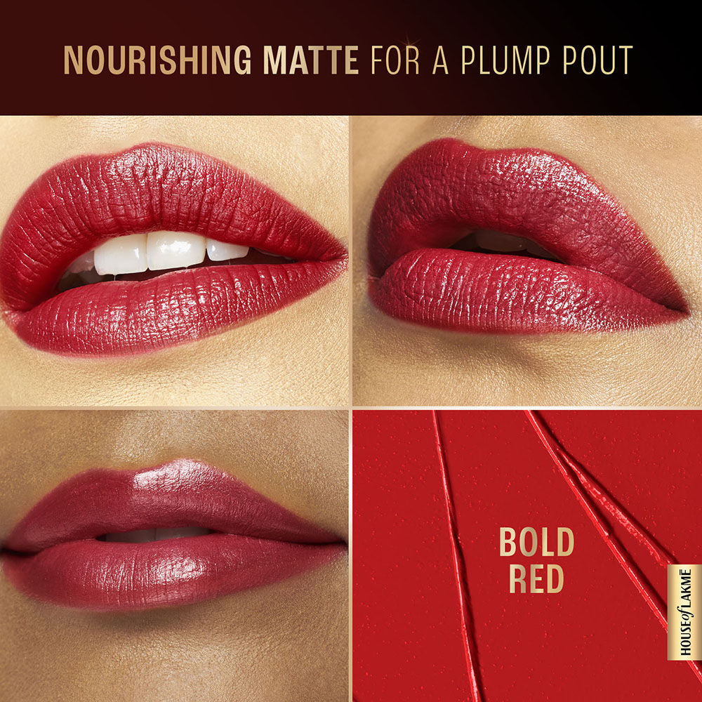 Lakme Ultimate Glam Satin Matte Lipstick For Luxurious Satin Matte Finish - Bold Red