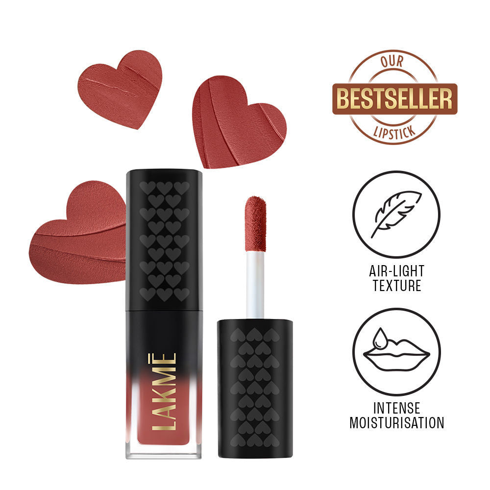 Lakme Xtraordin-Airy Lip Mousse With Cocoa Butter For Moisturized, Matte Lips - Chocolate Temptation