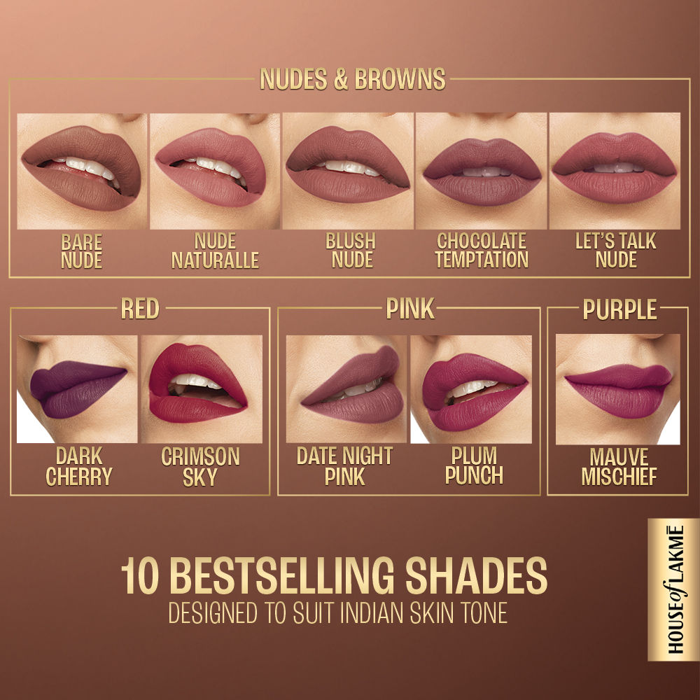 Lakme Xtraordin-Airy Lip Mousse With Cocoa Butter For Moisturized, Matte Lips - Chocolate Temptation