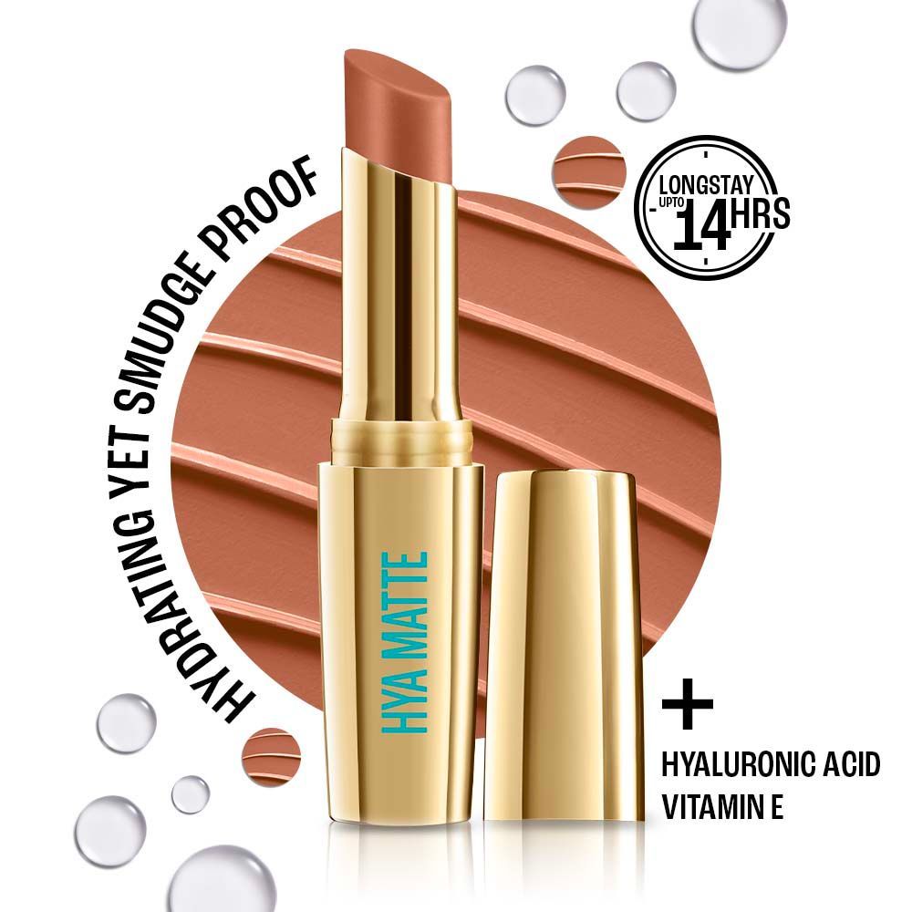 Lakme 9to5 Hya Matte Hydrating Lipstick With Hyaluronic Acid For 14Hr Long Stay Team Toffee