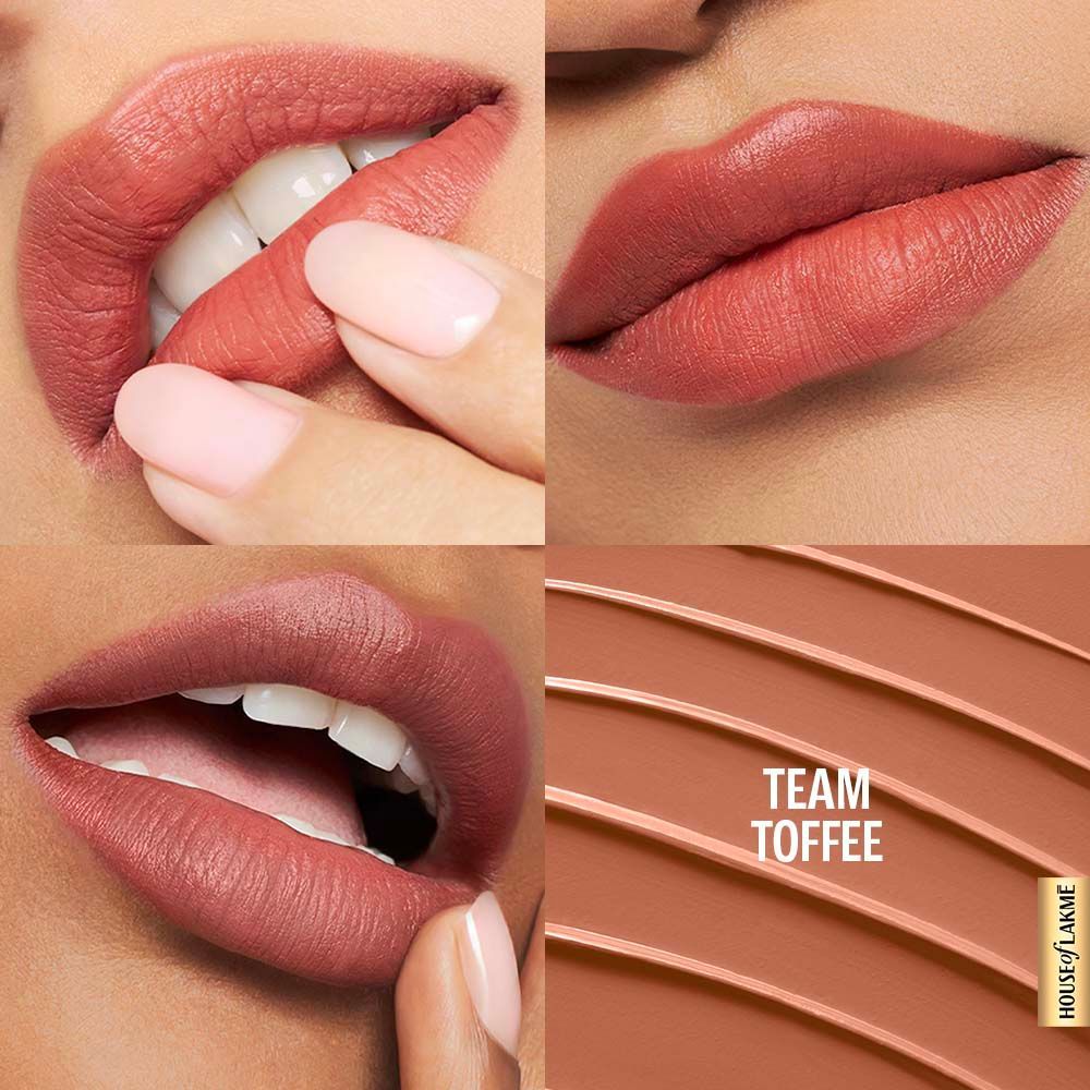Lakme 9to5 Hya Matte Hydrating Lipstick With Hyaluronic Acid For 14Hr Long Stay Team Toffee