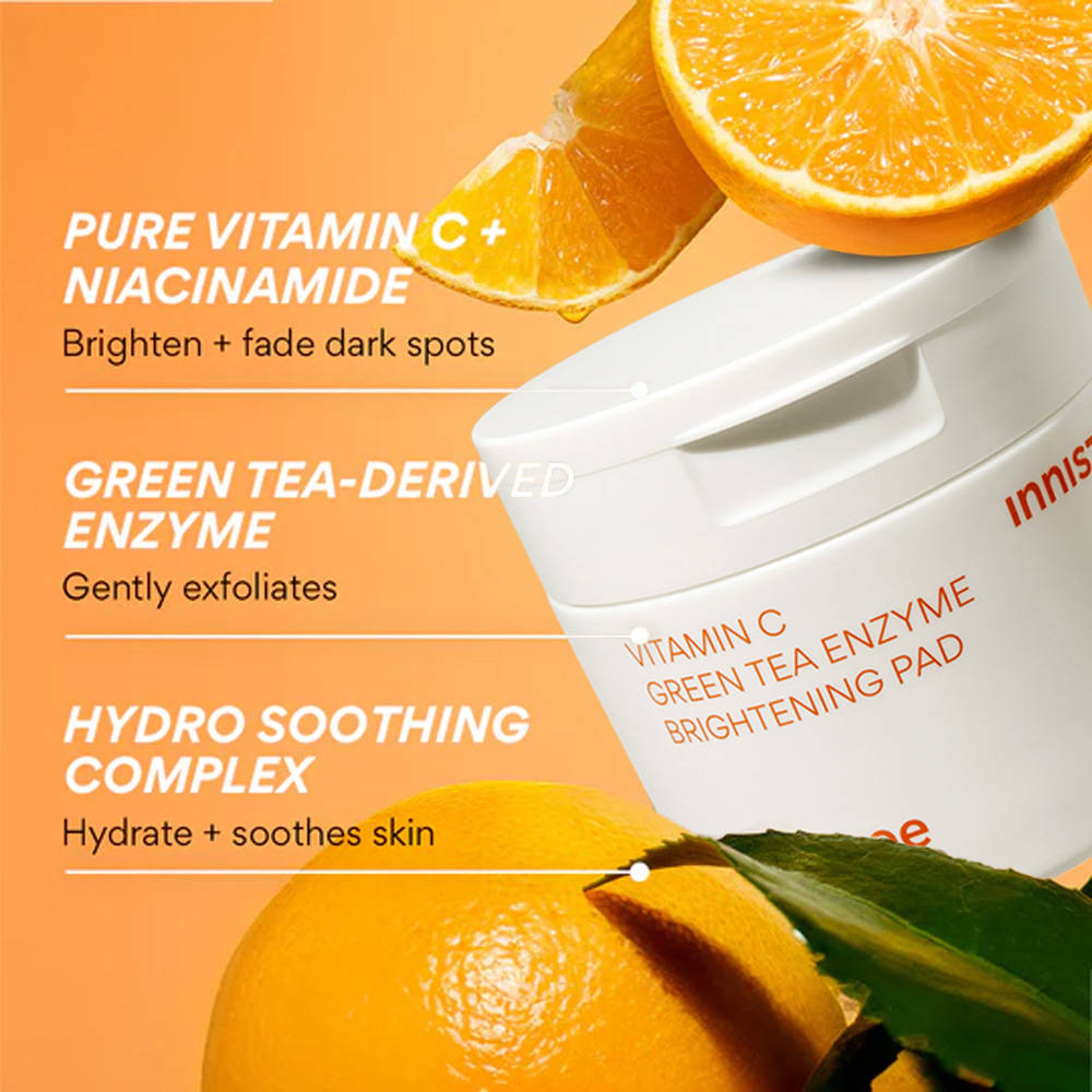 Innisfree Vitamin C Green Tea Toner Pad - Brightens & Smooths Skin