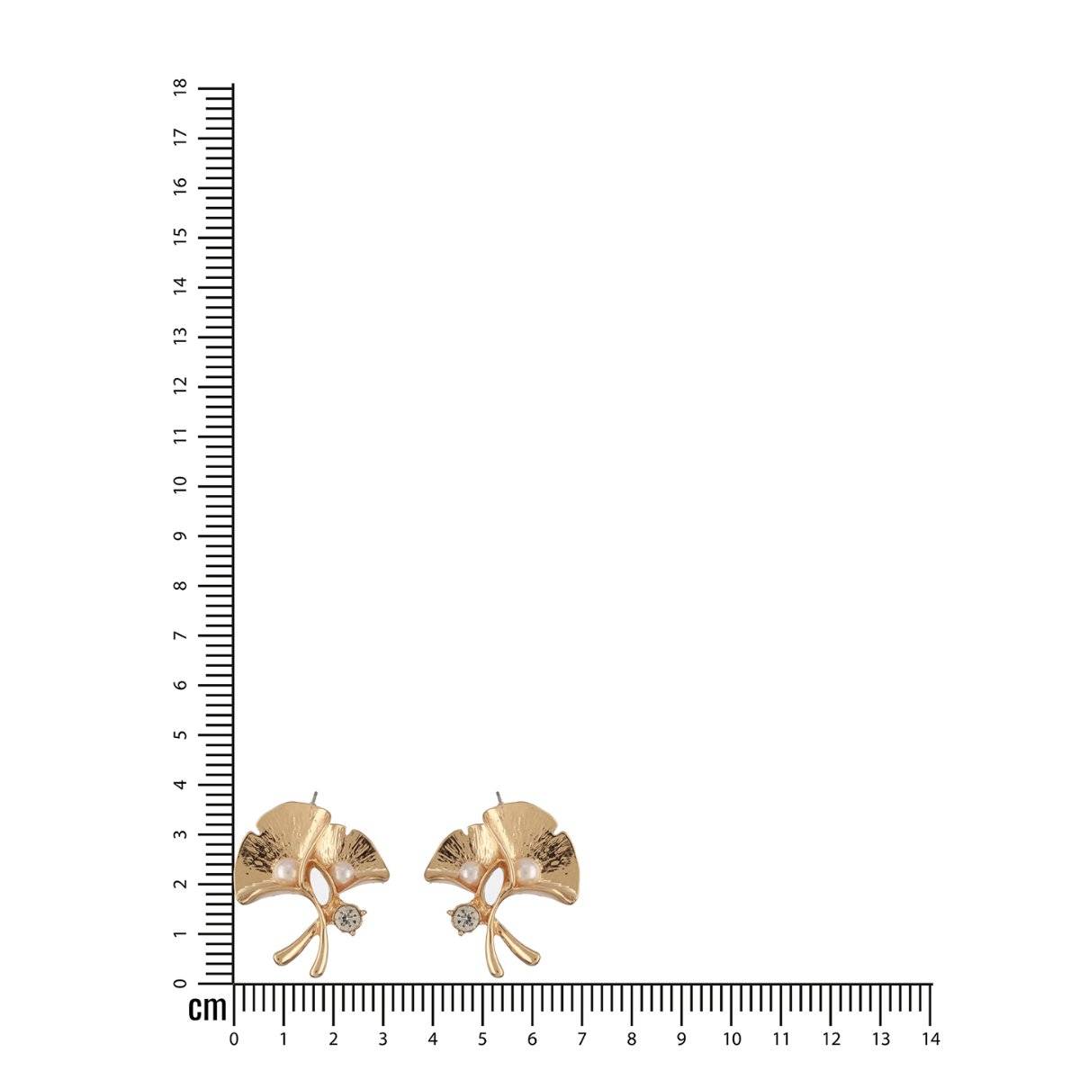 Aatmana Gold Plated Pearl and American Diamond Studded Contemporary Studs (Pack of 2)
