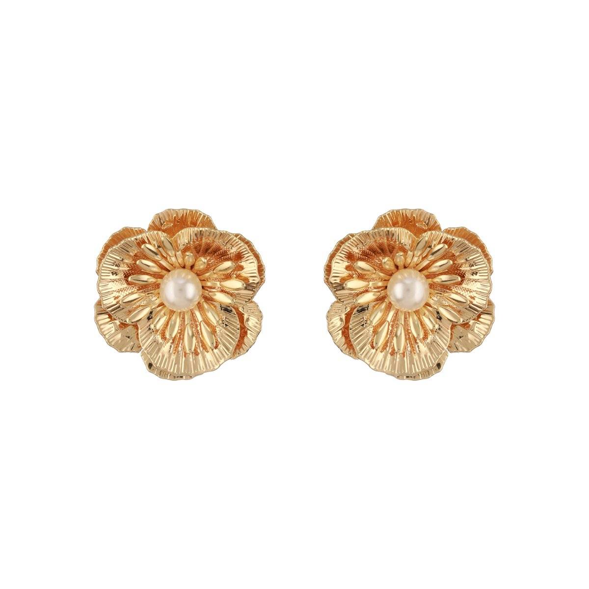 Aatmana White Plated Floral Shaped Studs