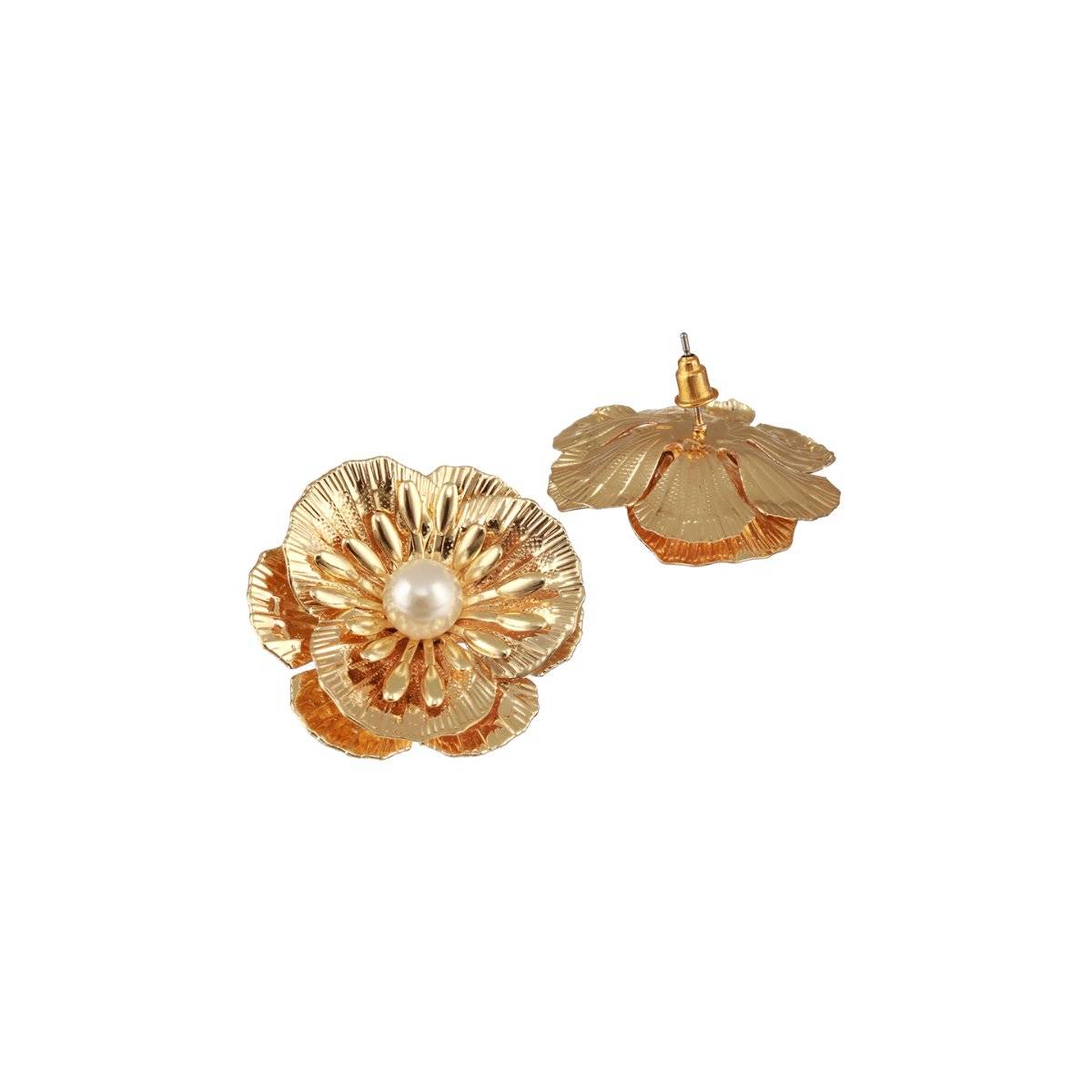 Aatmana White Plated Floral Shaped Studs